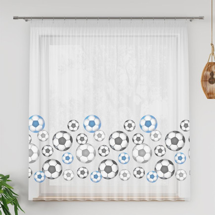 Futbol firanka z ołowianką woal, wysokość 157cm, kolor 001 niebieski