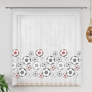 Futbol firanka z ołowianką woal, wysokość 157cm, kolor 002 czerwony