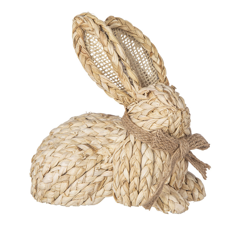 Figurka pleciona zając 15x9x16 cm EAN: 5904252386453 - dekoracja wielkanocna do wnętrza, unikatowy dodatek.