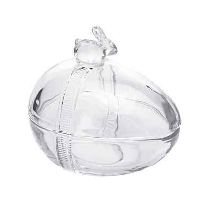Szklany pojemnik jajko 13,5x9,5x12,5 cm EAN: 5904252386750 - elegancka dekoracja i praktyczne przechowywanie.
