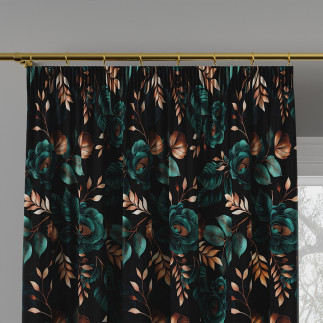 Kamala tkanina dekoracyjna oxford, 140cm, kolor 002 czarno-niebieski