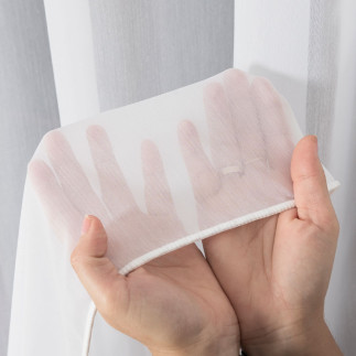 Firanka fantazyjna trudnopalna z ołowianką, wysokość 300cm, kolor 001 biały