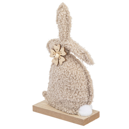 Figurka boucle zając 12x5x22 cm kol. beżowy