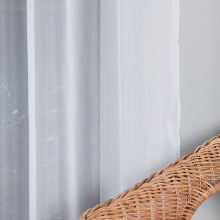 Woal firana gotowa na srebrnych przelotkach 140x250cm, kolor biały 001, EAN: 5907693244870
