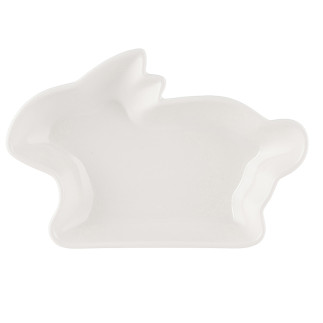 Naczynie zajączek 17,5x12x2,5 cm porcelana kremowa