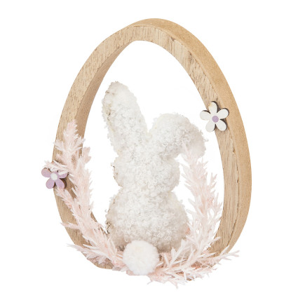 Figurka Boucle Zając w Jajku Biały 11x2x14 cm EAN: 5904252385401