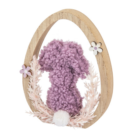 Figurka boucle zając w jajku fioletowa 11x2x14 cm EAN: 5904252385432
