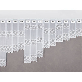 Firanka żakardowa ze wzorem pasowym, wysokość 170cm, kolor 001 biały