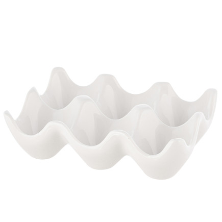 Tacka na 6 jajek  12,5x9x3,5 cm porcelana kremowa