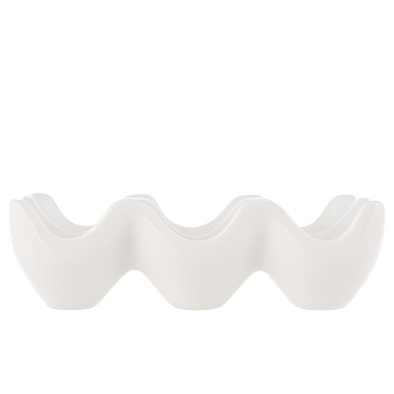 Tacka na 6 jajek  12,5x9x3,5 cm porcelana kremowa