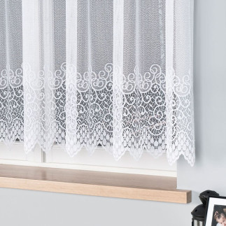 Violetta firanka żakardowa ze wzorem pasowym, wysokość 150cm, kolor 001 biały