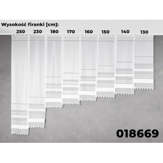 Firanka żakardowa pasowa biała 150cm, kolor 001 - EAN: 2010000386798