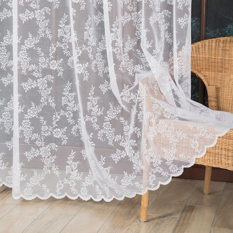 Firanka żakardowa obustronnie wykończona 250cm, wzór po całości, kolor biały 001, EAN: 5907693261082