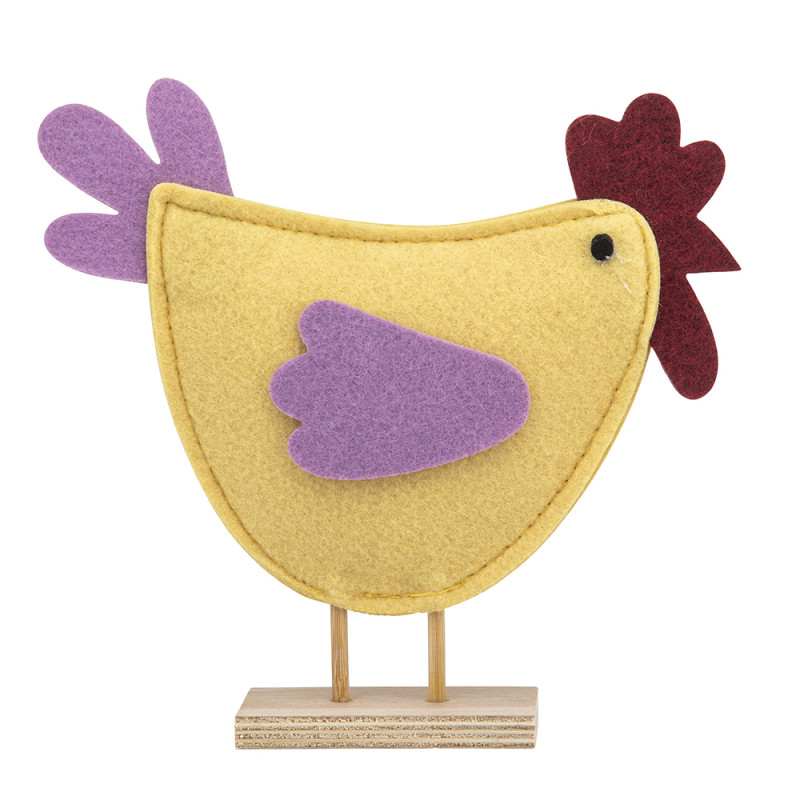 Filcowa Figurka Kury w Kolorze Żółtym 18x18x5 cm EAN: 5904252385463
