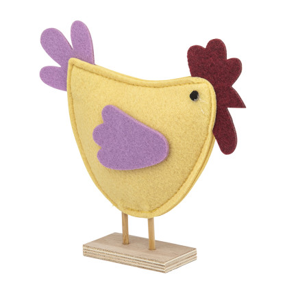 Filcowa Figurka Kury w Kolorze Żółtym 18x18x5 cm EAN: 5904252385463