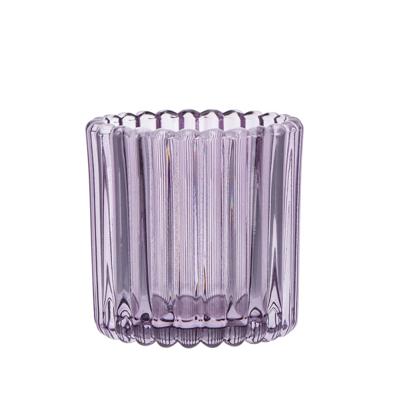 Świecznik szklany fioletowy 8,5x8,5x9 cm EAN: 5904252386903