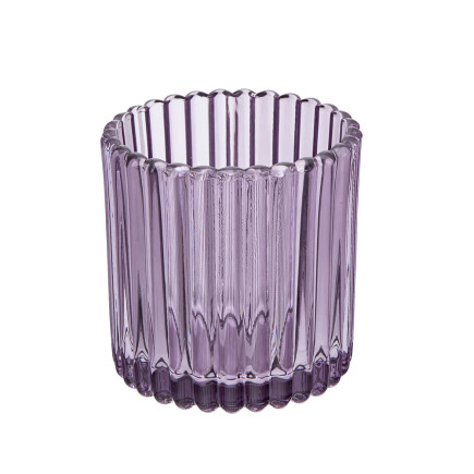 Świecznik szklany fioletowy 8,5x8,5x9 cm EAN: 5904252386903
