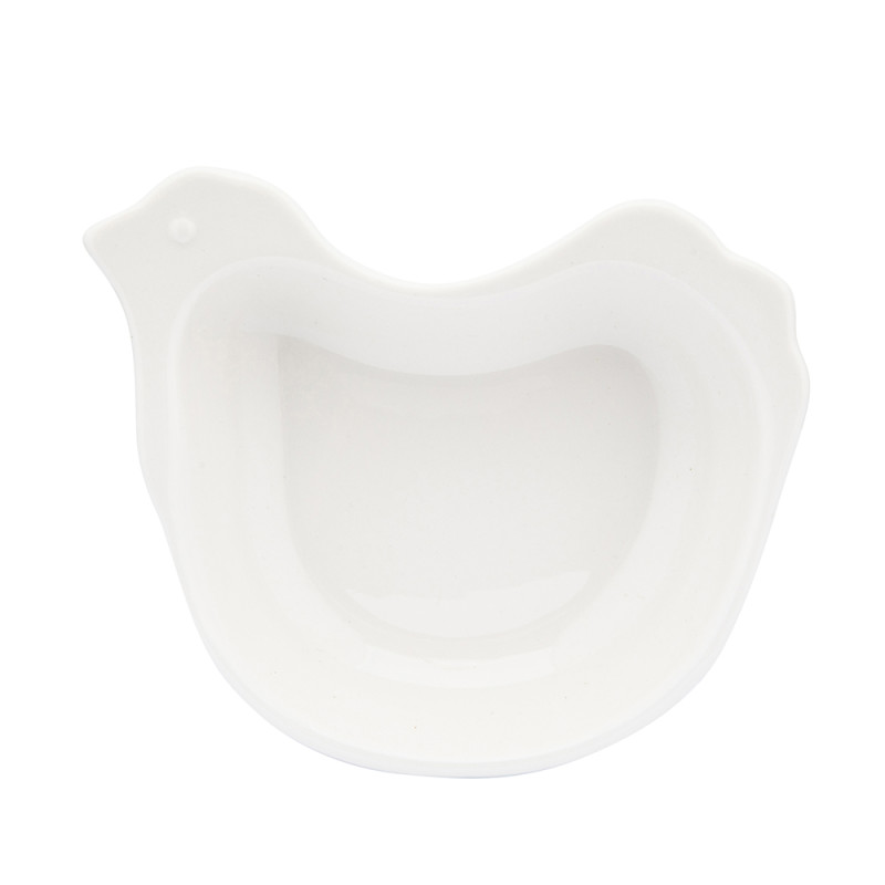 Naczynie kurka porcelanowe kremowe 14x11x3 cm, EAN: 5904252392669