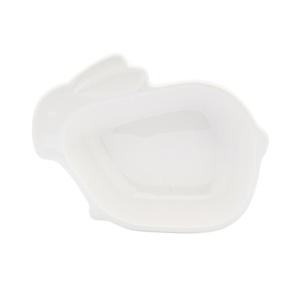 Naczynie zajączek 13,5x10,5x3,5 cm porcelana kremowa