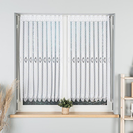 Firanka żakardowa panelowa, wysokość 130cm, kolor 001 biały