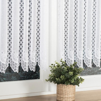 Firanka żakardowa panelowa, wysokość 130cm, kolor 001 biały