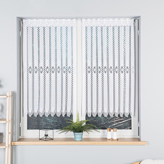 Firanka żakardowa panelowa, wysokość 120cm, kolor 001 biały