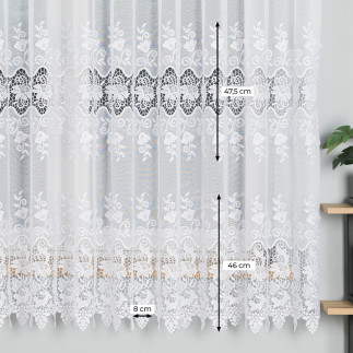 Firanka żakardowa panelowa, wysokość 100cm, kolor 001 biały