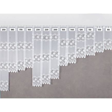 Firanka żakardowa pasowa 110cm biała, EAN: 2010000444498