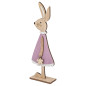 Figurka pani zając z welurową sukienką fioletowa 7,5x3,5x22,5 cm EAN: 5904252385371