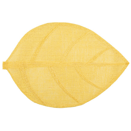 Mata naturalna liść 33x48 cm żółta