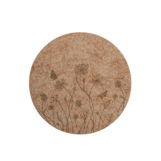 Kpl. 4  okragłych podkładek filcowych śr. 12 cm dek. łąka