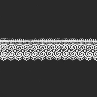 Koronka gipiurowa, wysokość 8cm, kolor 001 biały