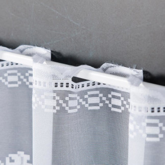 Zazdrostka żakardowa ze wzorem po całości, wysokość 30cm, kolor 001 biały