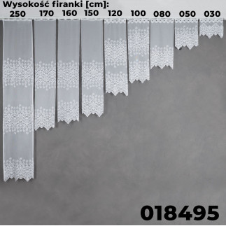 Zazdrostka żakardowa ze wzorem pasowym, wysokość 30cm, kolor 001 biały