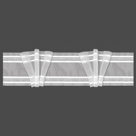 Taśma potrójna zakładka 7,5cm, marszczenie 1:2,2, transparentna z białym oplotem, 5.75.220.4