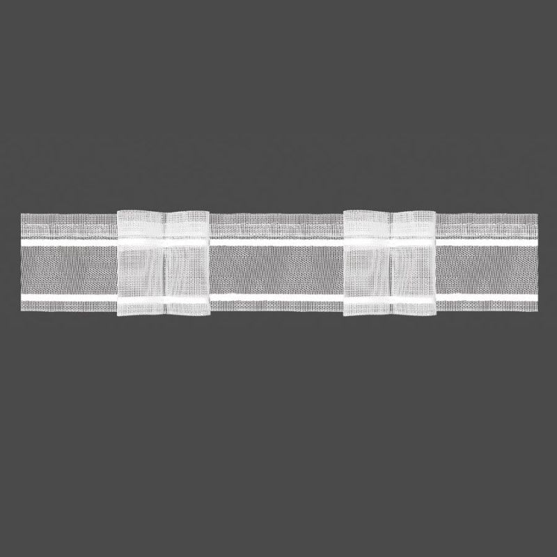 Taśma podwójna zakładka 5cm, marszczenie 1:2, transparentna z białym oplotem, 4.50.200.4