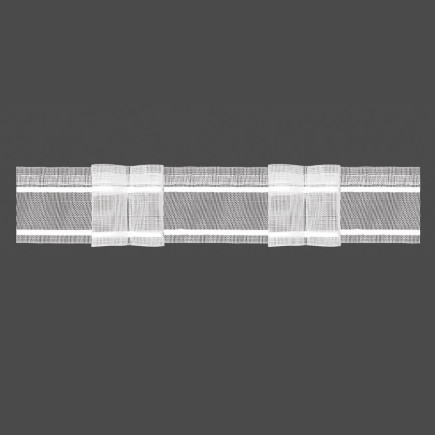 Taśma podwójna zakładka 5cm, marszczenie 1:2, transparentna z białym oplotem, 4.50.200.4