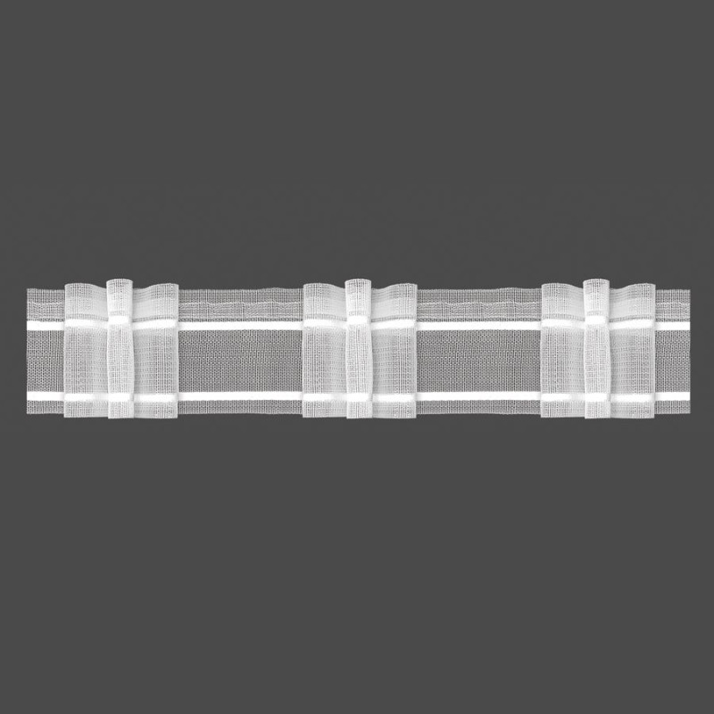 Taśma potrójna zakładka 5cm, marszczenie 1:2,5, transparentna z białym oplotem EAN: 2010100052845