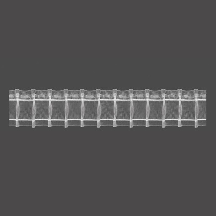 Taśma ołówek na karnisz 5cm, marszczenie 1:2, transparentna z białym sznurkiem, 14.50.200.2