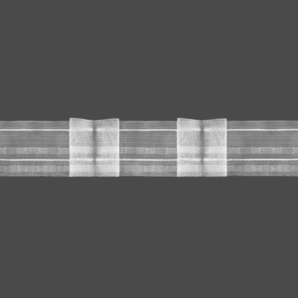 Taśma podwójna zakładka 5cm, marszczenie 1:2, transparentna z białym sznurkiem, 4.50.200.2