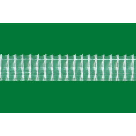 Taśma ołówek 5cm, marszczenie 1:2, transparentna z białym sznurkiem, 2.50.200.2
