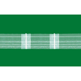 Taśma potrójna zakładka 5cm, marszczenie 1:2, transparentna z białym sznurkiem, 5.50.200.2