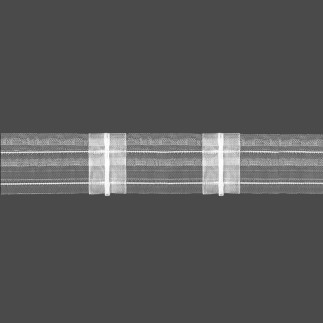 Taśma potrójna zakładka 5cm, marszczenie 1:2,5, transparentna z białym sznurkiem, 5.50.250.2