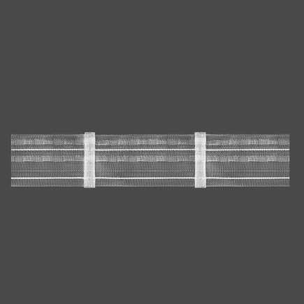 Taśma pojedyncza zakładka 5cm, marszczenie 1:2, transparentna z białym sznurkiem, 3.50.200.2