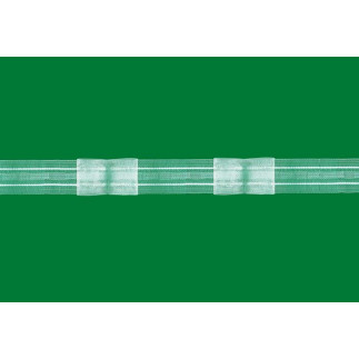 Taśma podwójna zakładka 2,5cm, marszczenie 1:2, transparentna z białym sznurkiem, 4.25.200.2