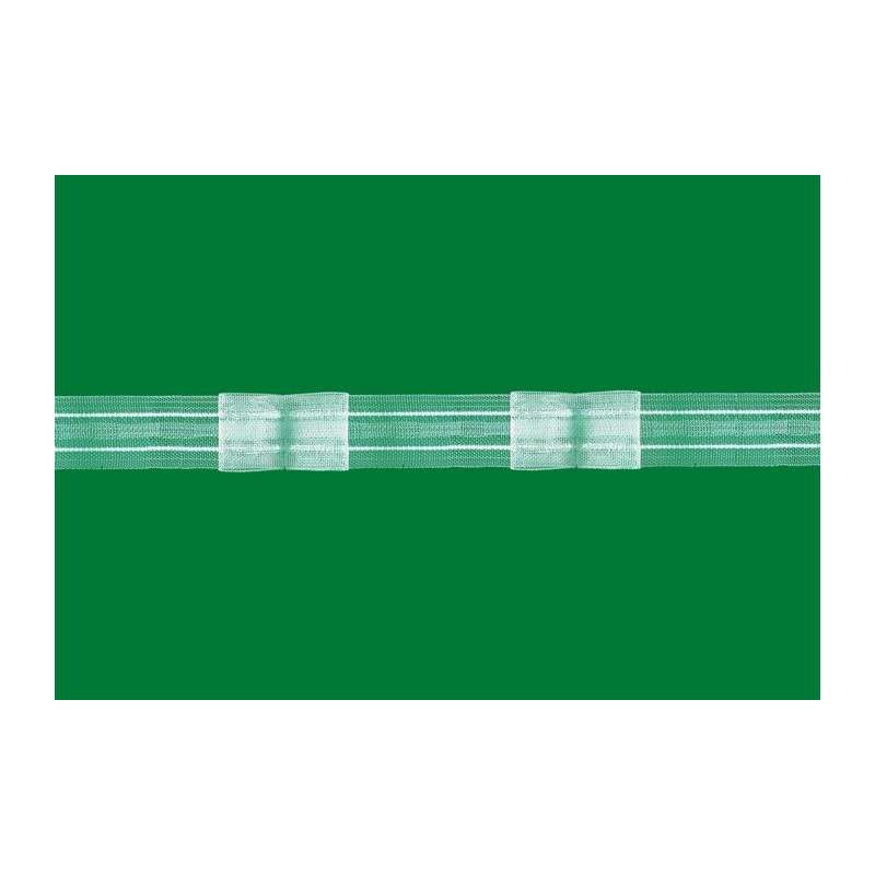 Taśma podwójna zakładka 2,5cm transparentna z białym sznurkiem, marszczenie 1:2, EAN: 2010000191248