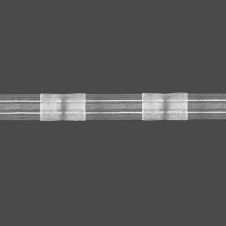 Taśma podwójna zakładka 2,5cm, marszczenie 1:2, transparentna z białym sznurkiem, 4.25.200.2