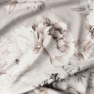 Peoni tkanina dekoracyjna velvet, 140cm, kolor 003 beżowy