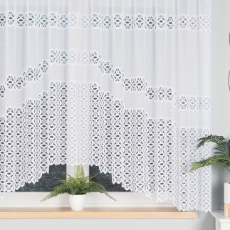 Adrianna firanka żakardowa gotowa, szerokość 300 x wysokość 160cm, kolor 001 biały