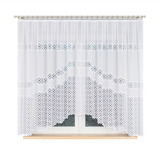 Adrianna firanka żakardowa gotowa, szerokość 300 x wysokość 160cm, kolor 001 biały